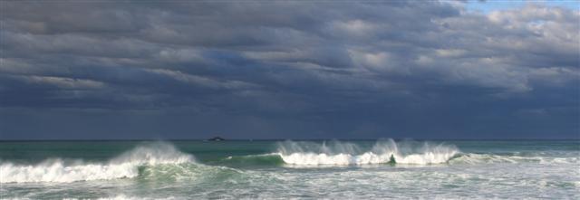 Waves And White Island