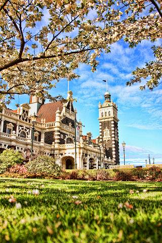 Railway Station through the blossom