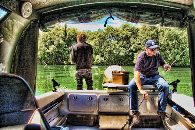 Boys fishing on Benmore